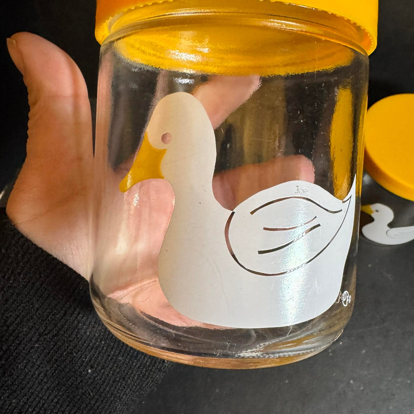 Vintage 80s Duck Glass Jars with Lids [Item 0282]