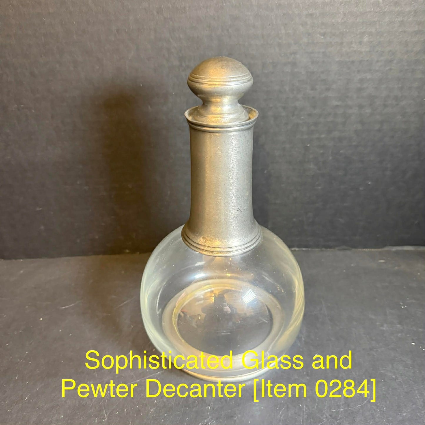 Sophisticated Glass and Pewter Decanter [Item 0284]