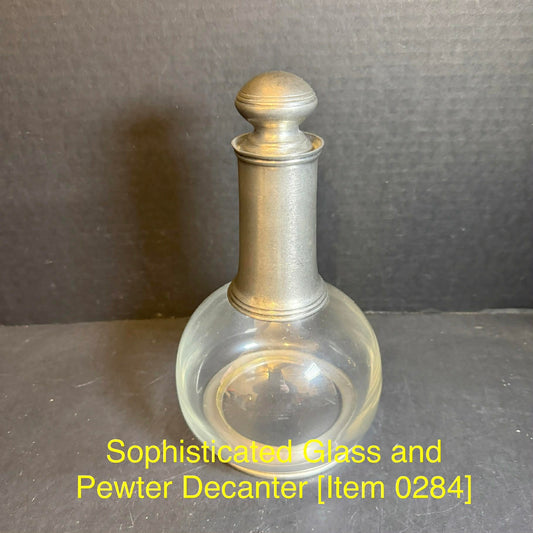 Sophisticated Glass and Pewter Decanter [Item 0284]