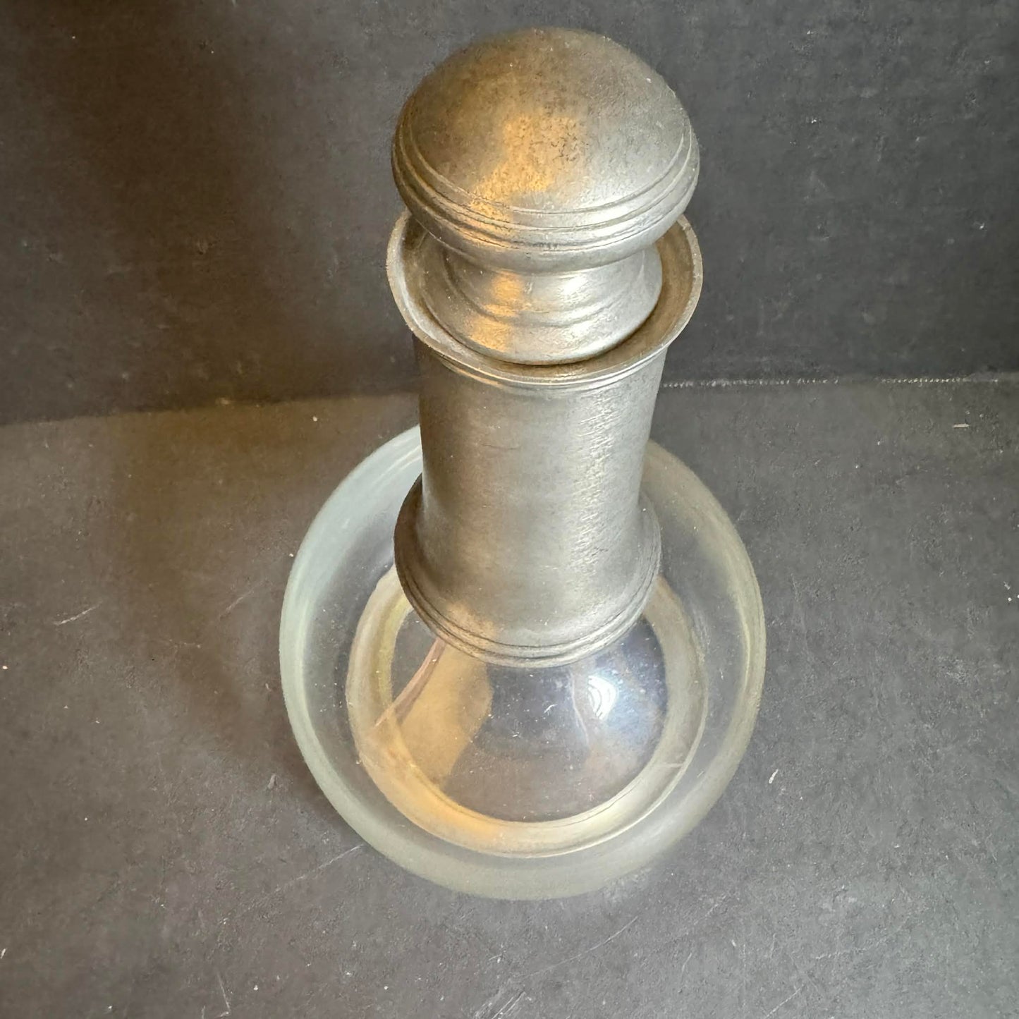 Sophisticated Glass and Pewter Decanter [Item 0284]