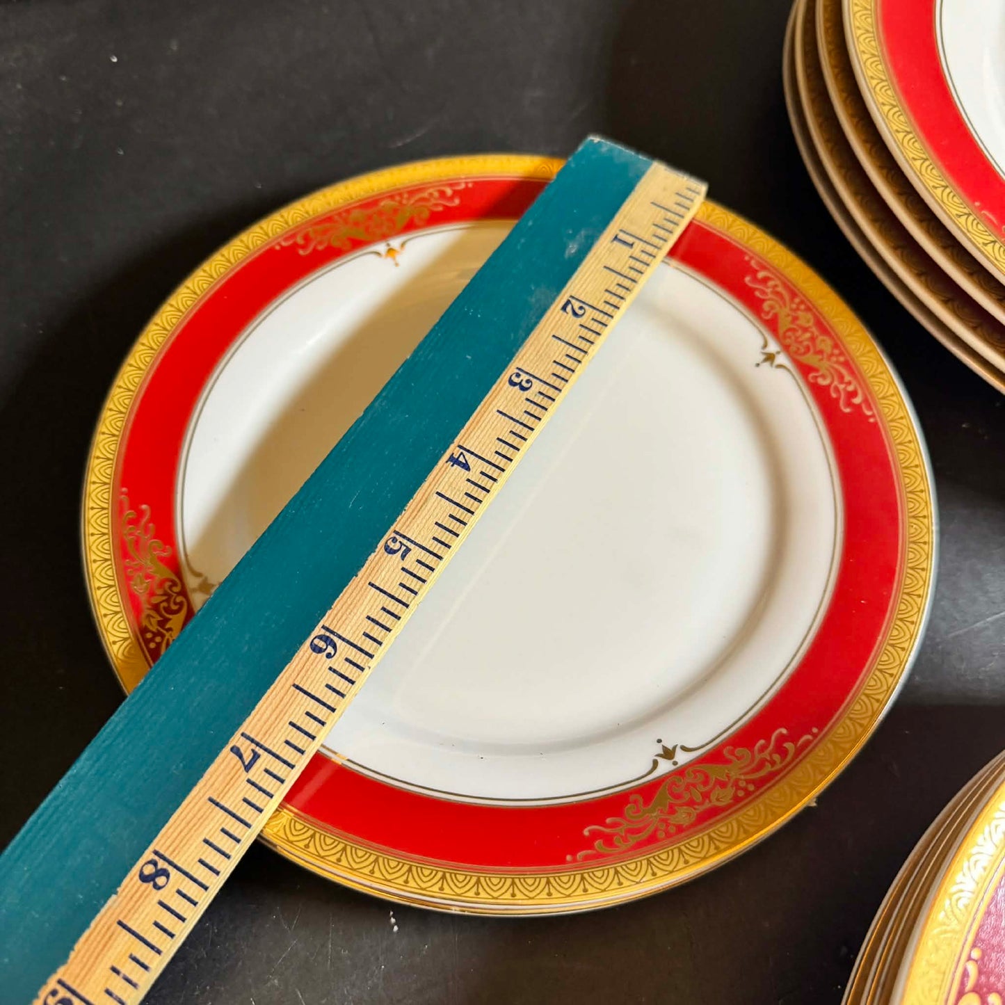 Red/God Edged Royal Scotland Dish Set. Christmas/ Valentine's [Item 0287]