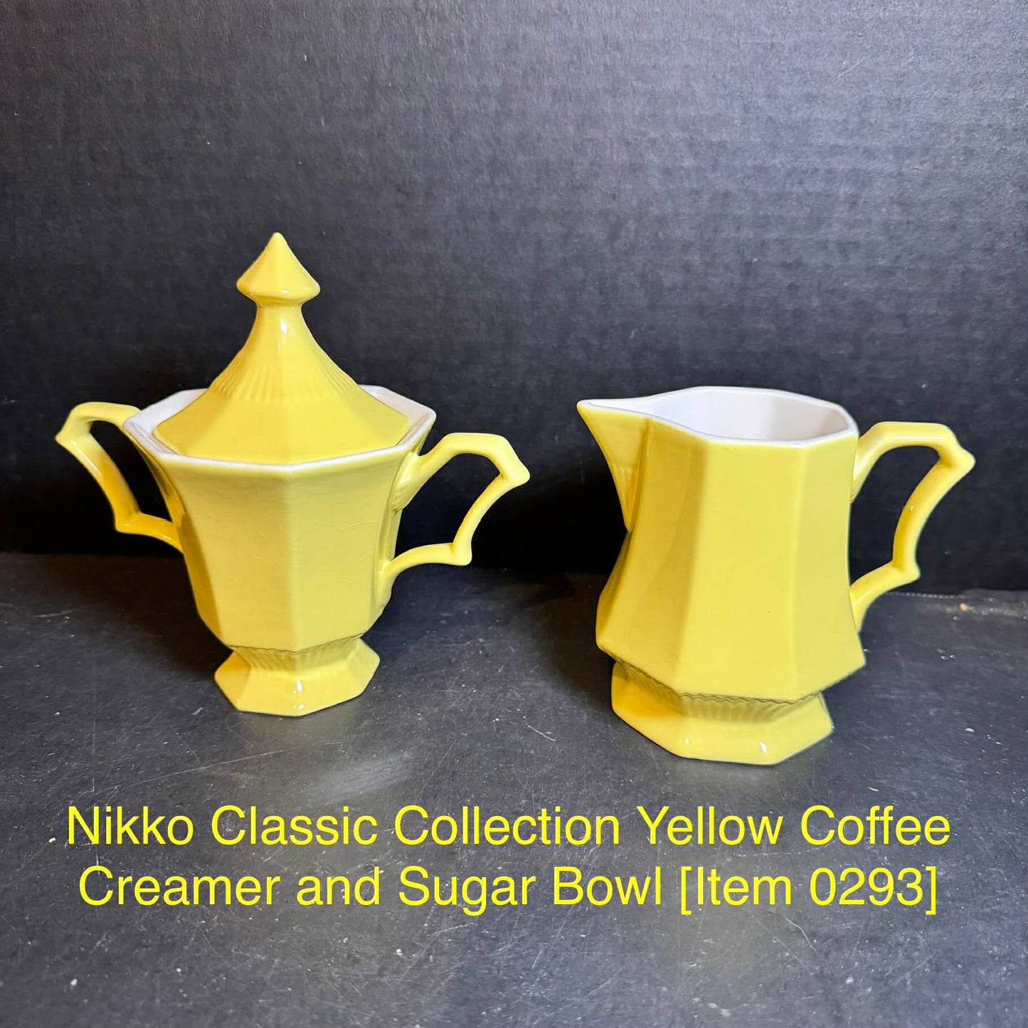 Nikko Classic Collection Yellow Coffee Creamer and Sugar Bowl [Item 0293]