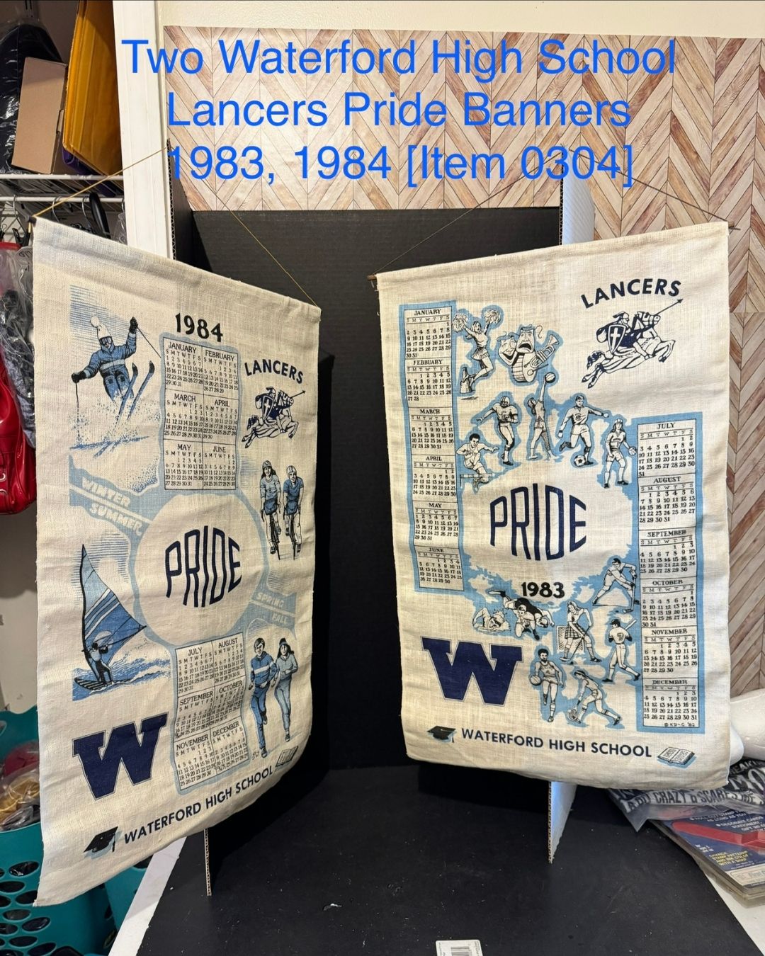 Two Waterford High School Lancers Pride Banners 1983, 1984 [Item 0304]