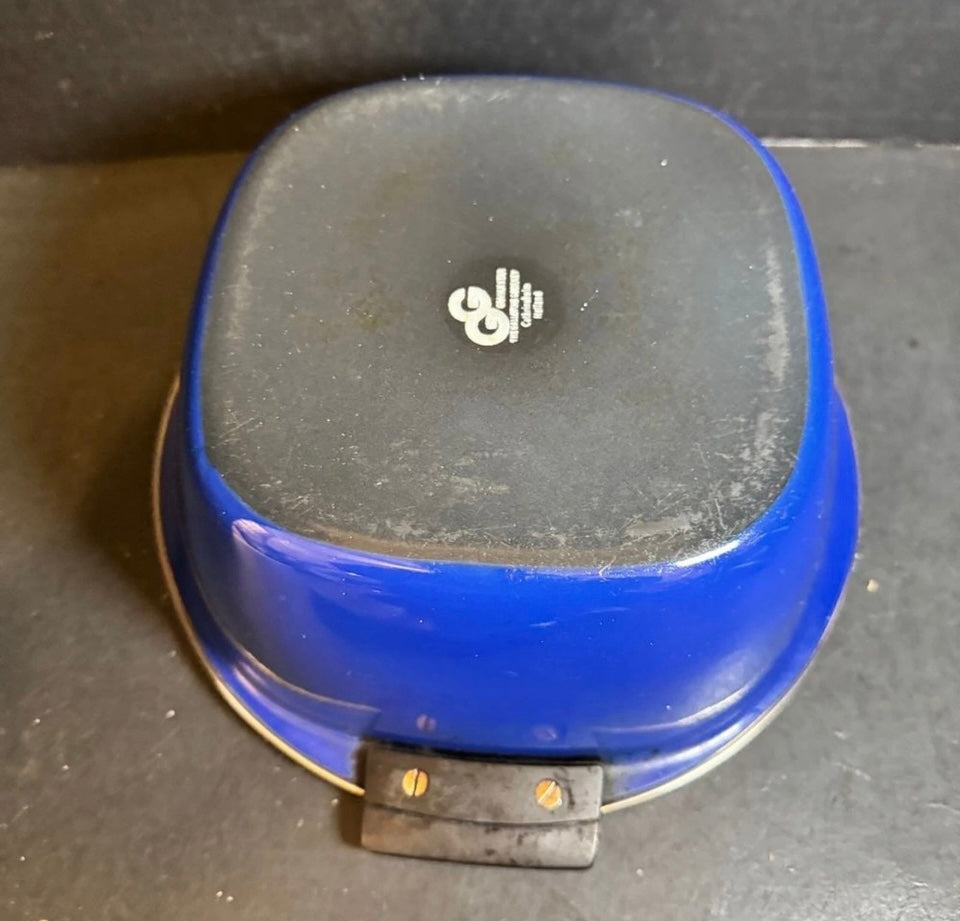Elegant Blue "GG" Galloping Gourmet Lidded Pot [Item 0316]