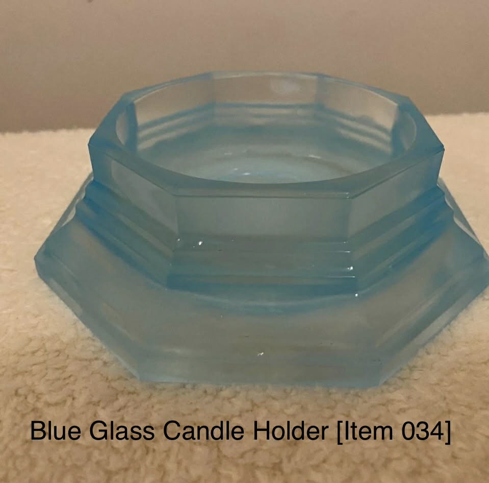 Blue Glass Candle Holder [Item 034]