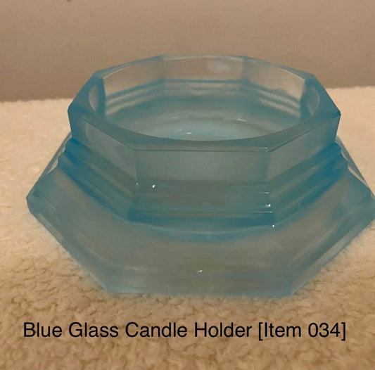 Blue Glass Candle Holder [Item 034]