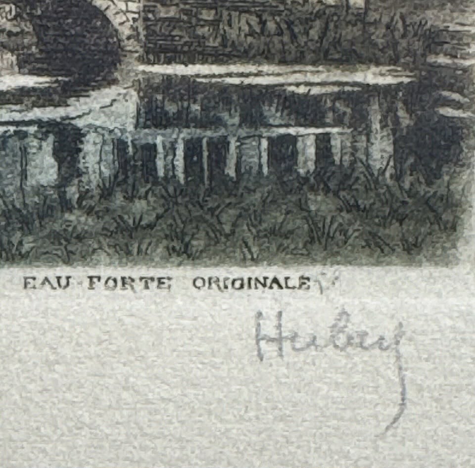 Huley? Orig Parisian Colored Etching [Art 038]