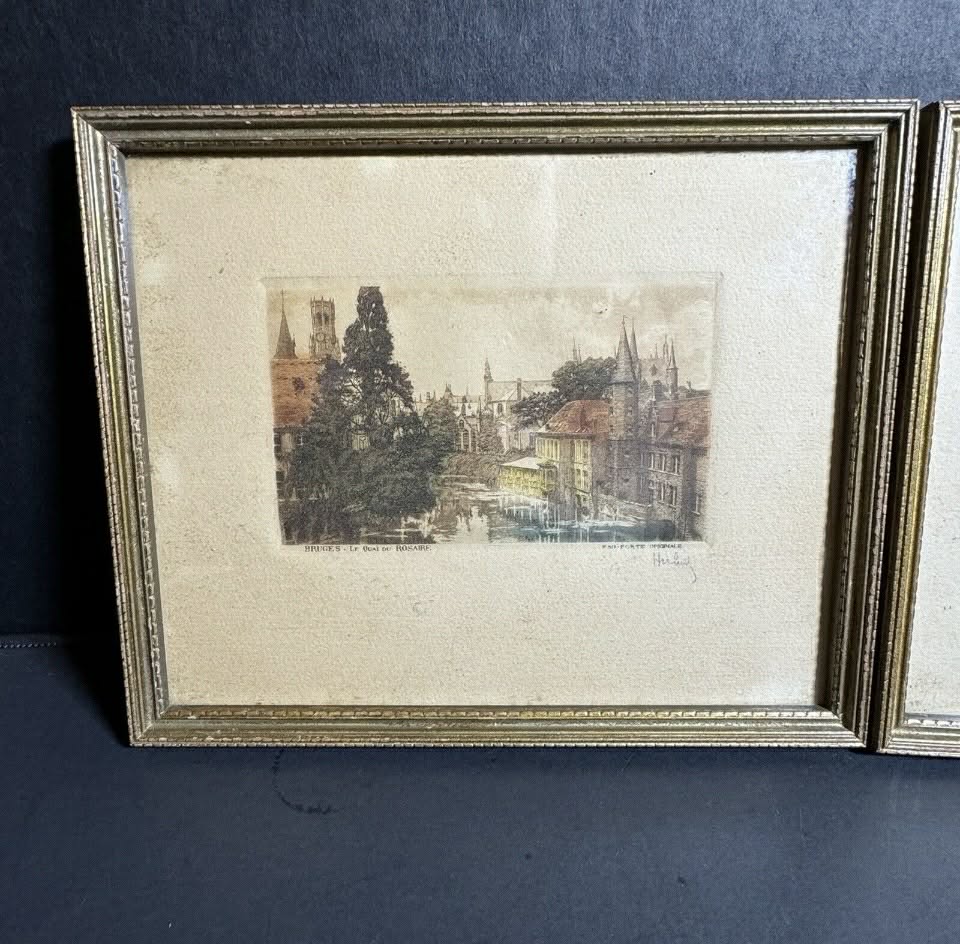 Huley? Orig Parisian Colored Etching [Art 038]