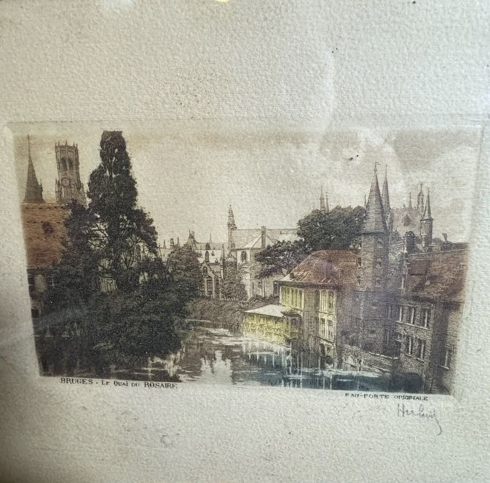Huley? Orig Parisian Colored Etching [Art 038]
