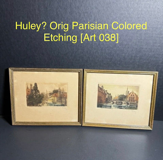 Huley? Orig Parisian Colored Etching [Art 038]