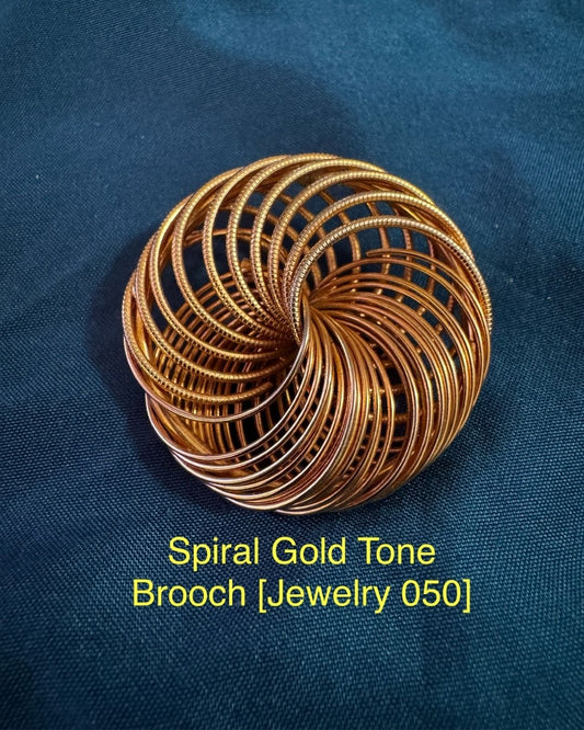 Spiral Gold Tone Brooch [Jewelry 050]
