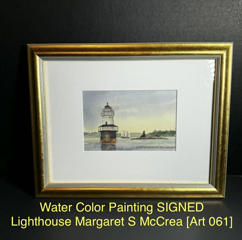 Water Color Painting SIGNED Lighthouse Margaret S McCrea [Art 061]