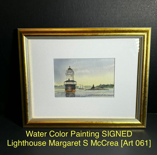 Water Color Painting SIGNED Lighthouse Margaret S McCrea [Art 061]