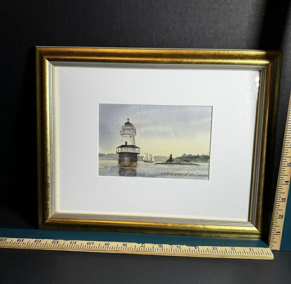 Water Color Painting SIGNED Lighthouse Margaret S McCrea [Art 061]