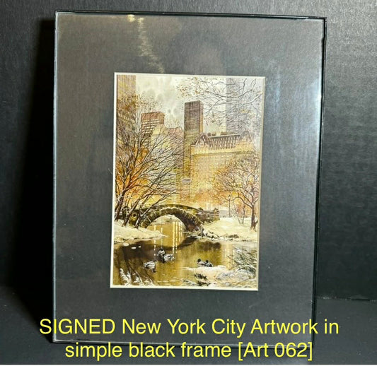 SIGNED New York City Artwork in simple black frame [Art 062]