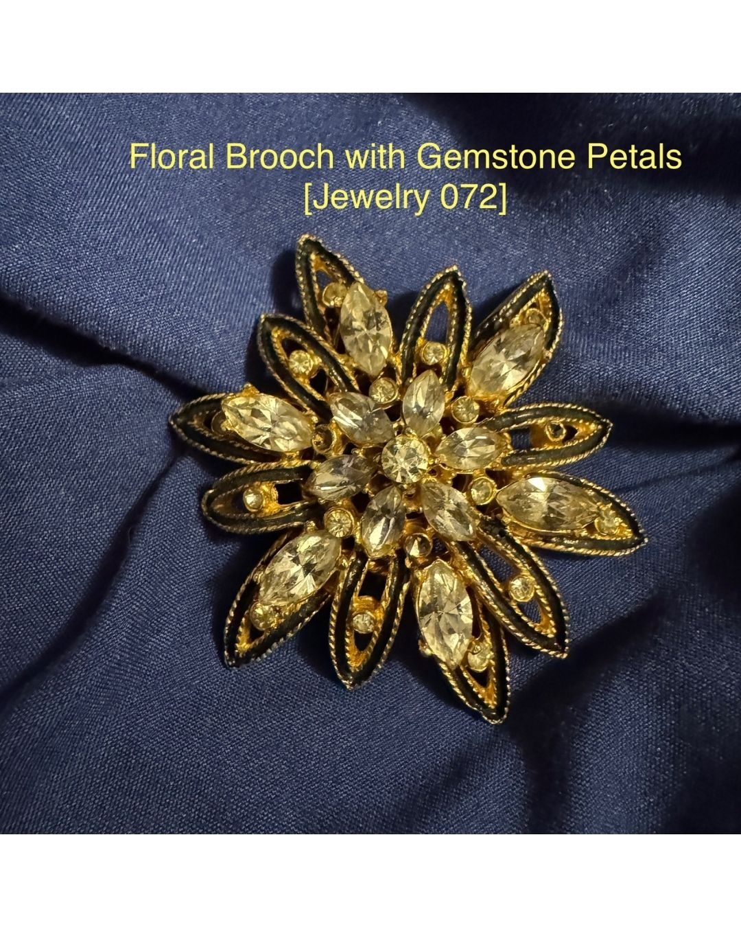 Floral Brooch with Gemstone Petals [Jewelry 072]