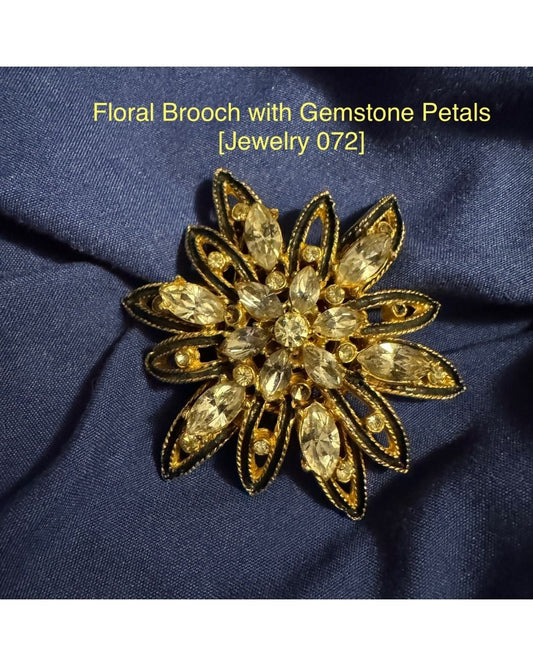 Floral Brooch with Gemstone Petals [Jewelry 072]