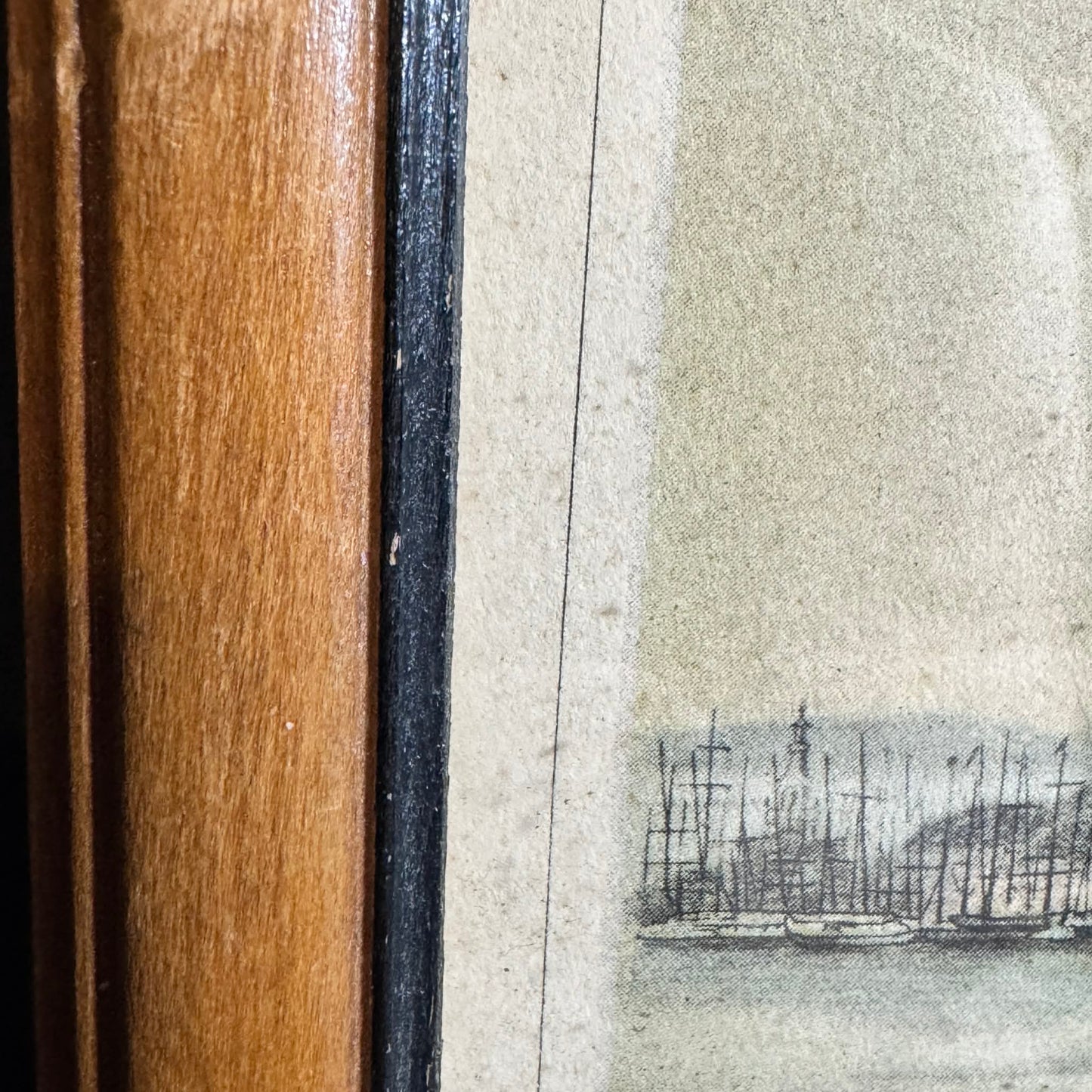 Framed Courier and Ives New York Harbor Art Print [Art 072]