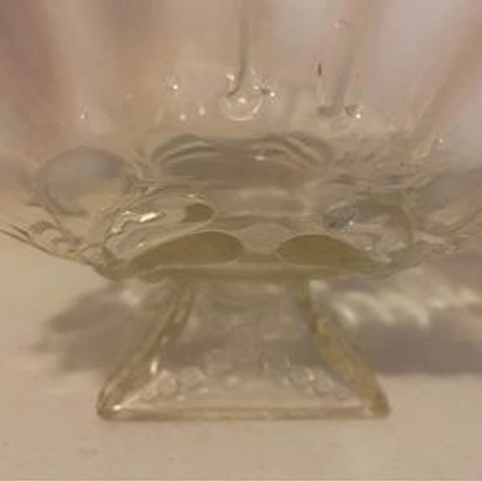 Vintage Clear & White Fenton Wavy Candy Dish [Item 089]