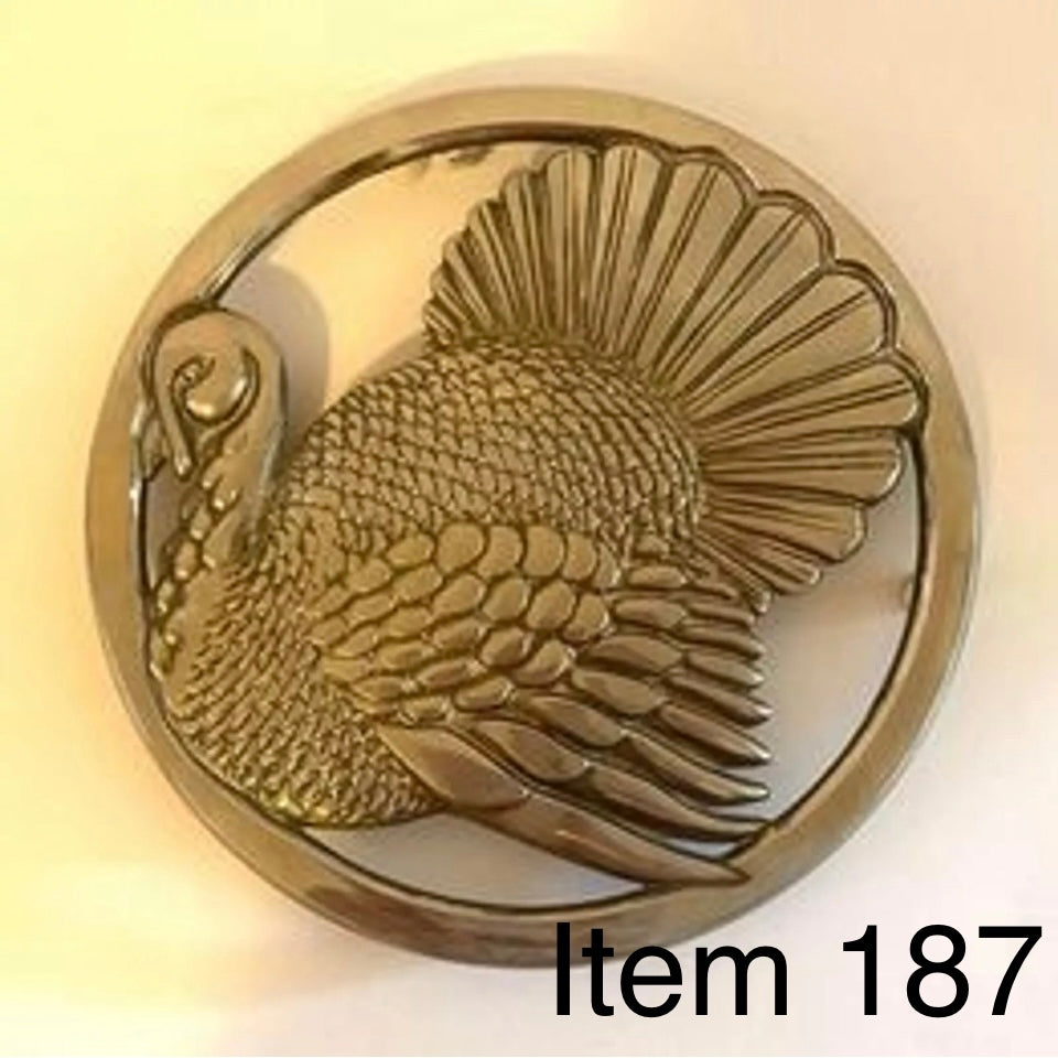 Gorham Silver Plated Turkey / Wall Hanging  Trivet, 1982- Italy 7"x7"x.75"