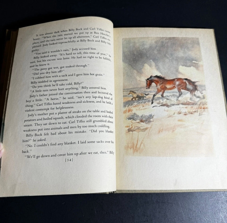 John Steinbeck The Red Pony HC 1st Ed Book Watercolors by W Dennis 1945 [191]