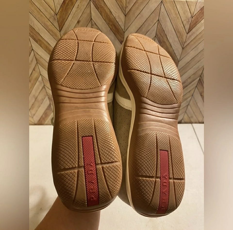 Beige Suede Top Women's Prada Sneakers [Shoe 223]