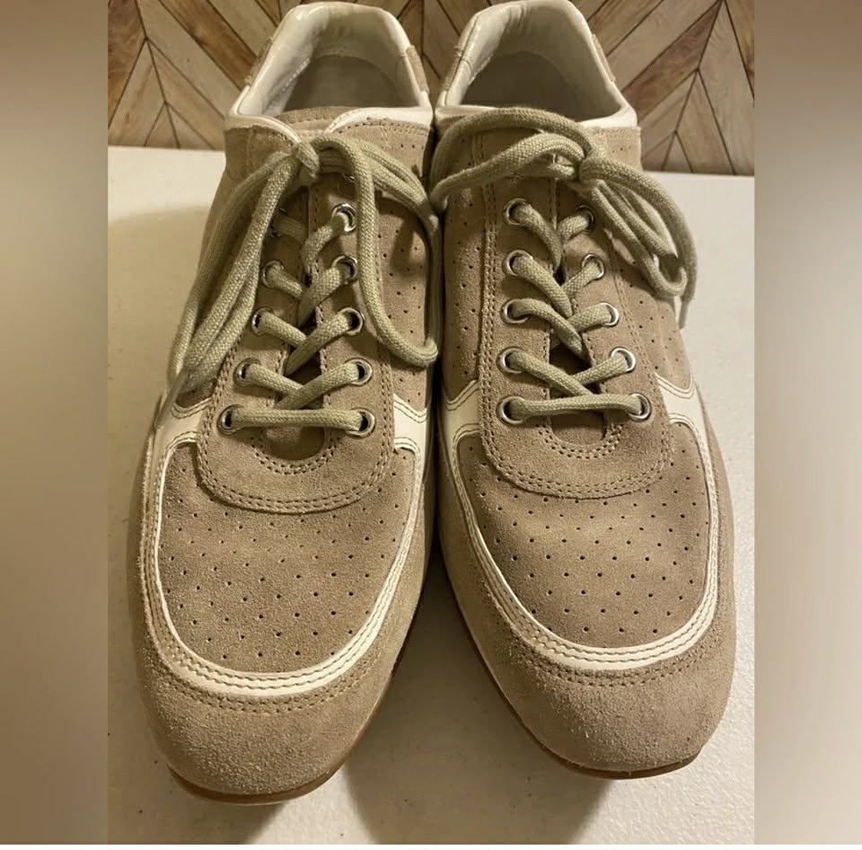 Beige Suede Top Women's Prada Sneakers [Shoe 223]