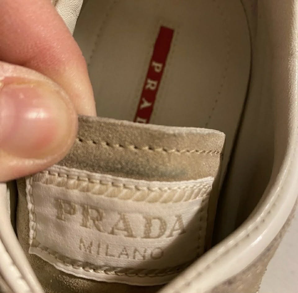 Beige Suede Top Women's Prada Sneakers [Shoe 223]