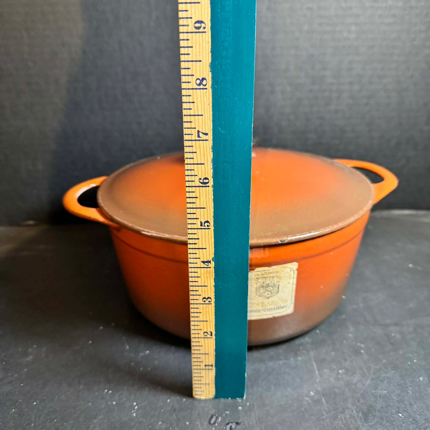 Orange Cousances Cast Iron Dutch Oven [Item 308]