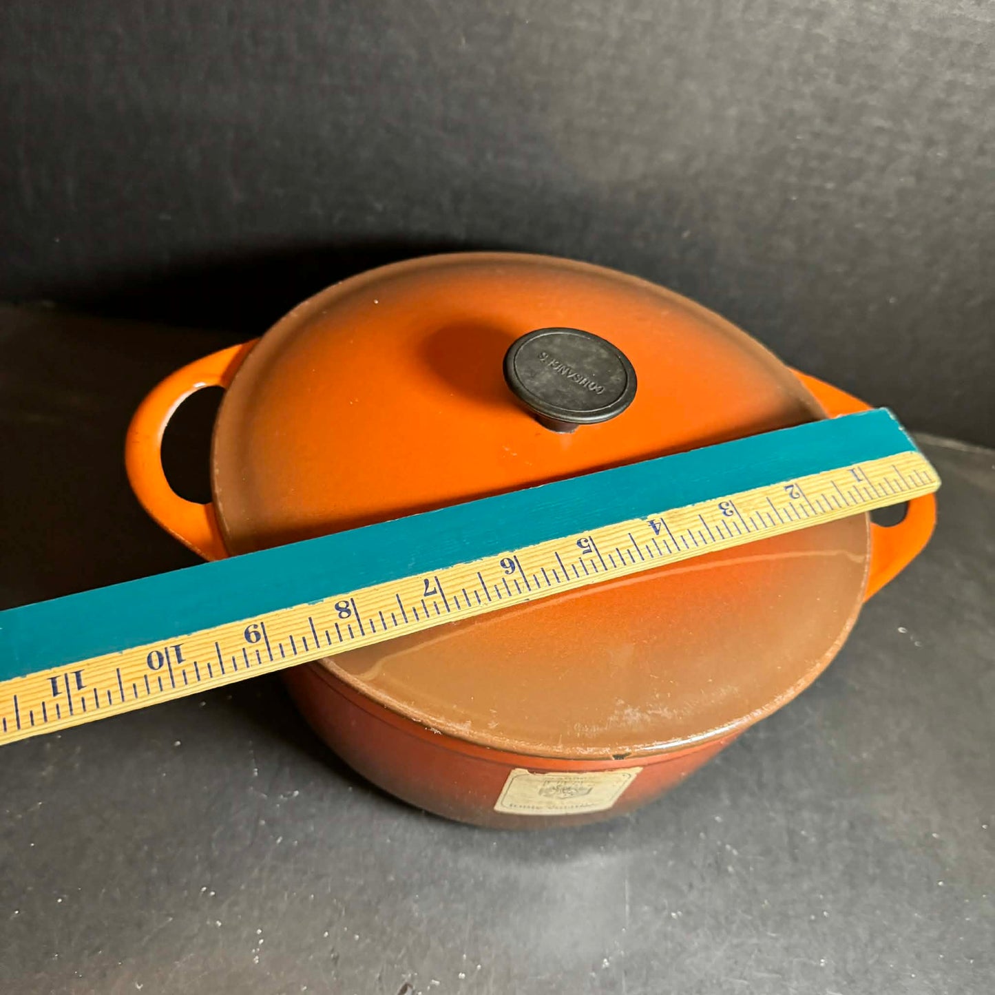 Orange Cousances Cast Iron Dutch Oven [Item 308]