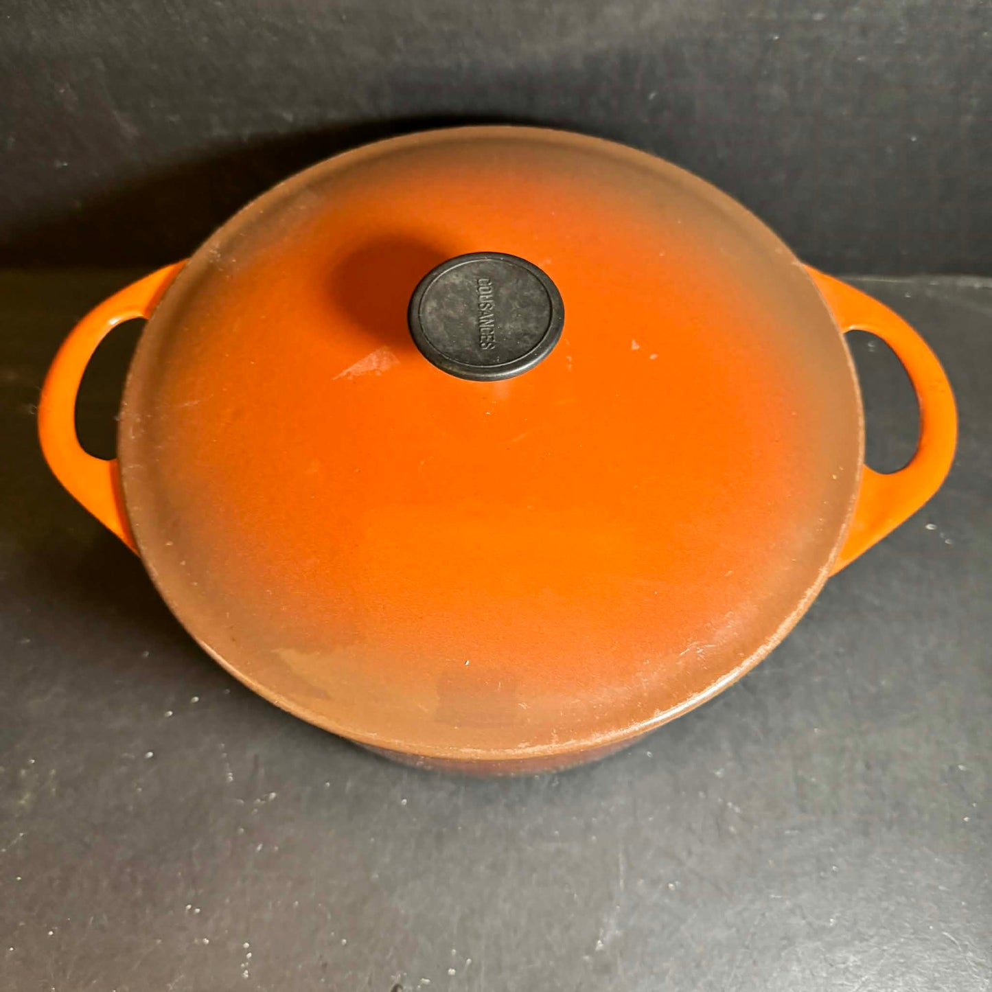 Orange Cousances Cast Iron Dutch Oven [Item 308]