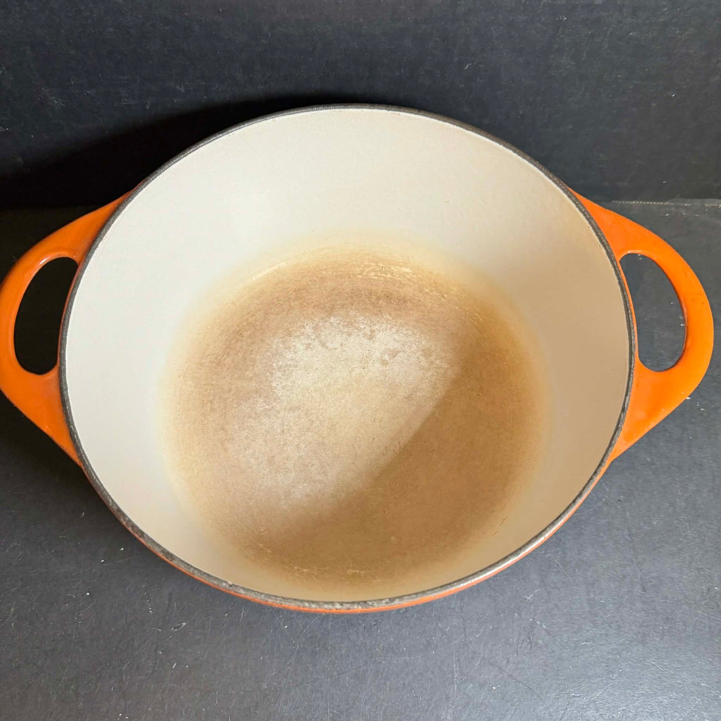 Orange Cousances Cast Iron Dutch Oven [Item 308]