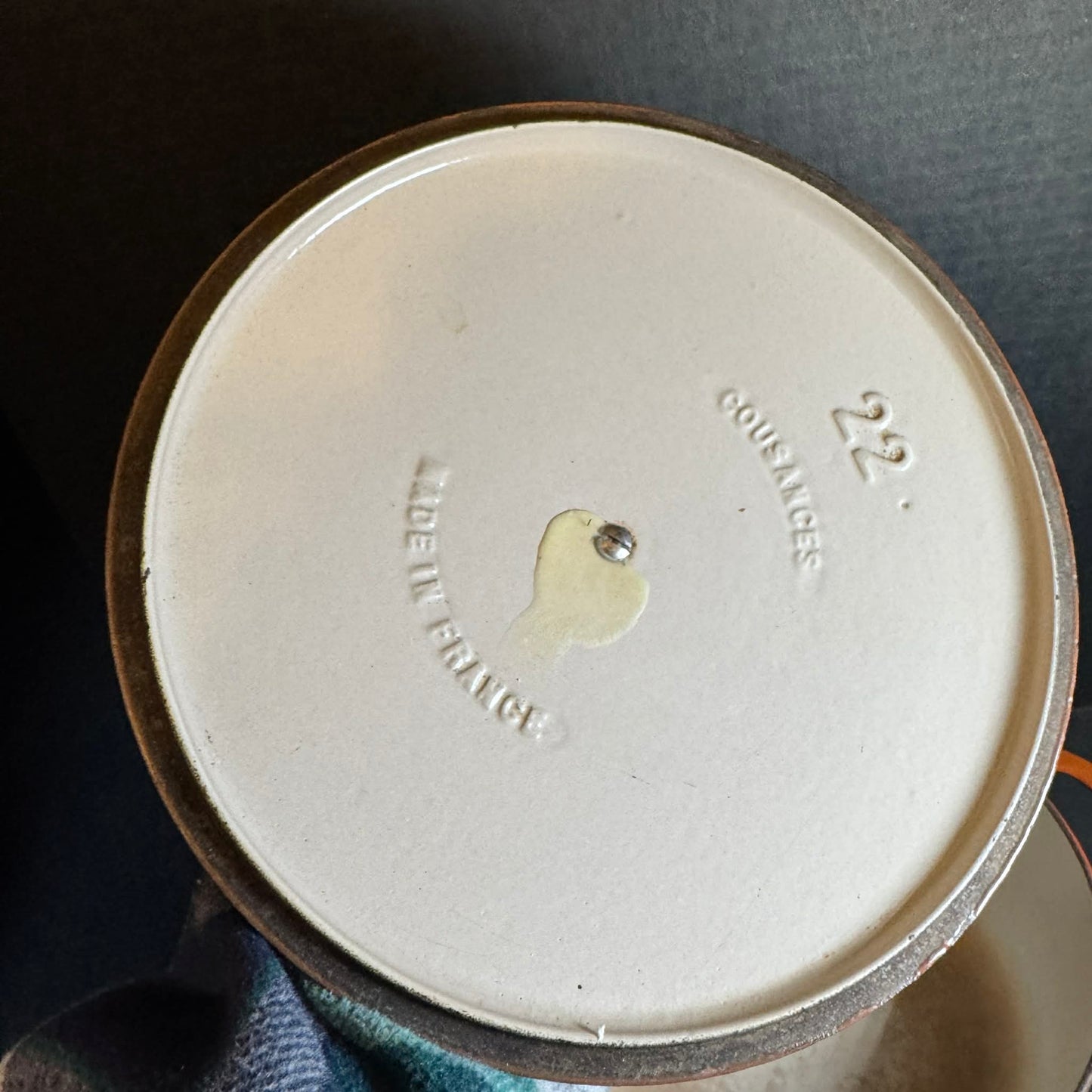 Orange Cousances Cast Iron Dutch Oven [Item 308]