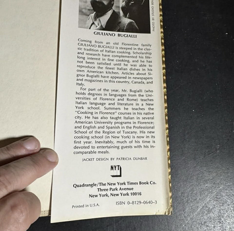 The Fine Art of Italian Cooking by Giuliano Bugialli 1977 [Book 314]