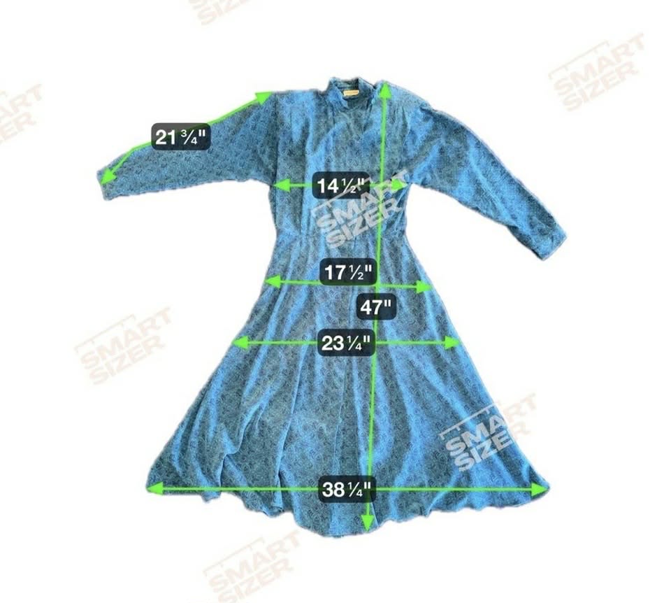 Liz Claiborne Blue Patterned Silk Dress, Petite 8 [Clothing 510]