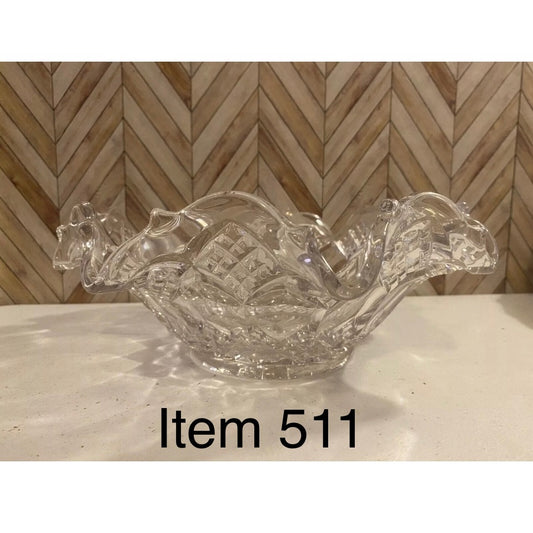 Vintage Decorative Glass Fruit Bowl - Gorgeous, Great Size  (511)