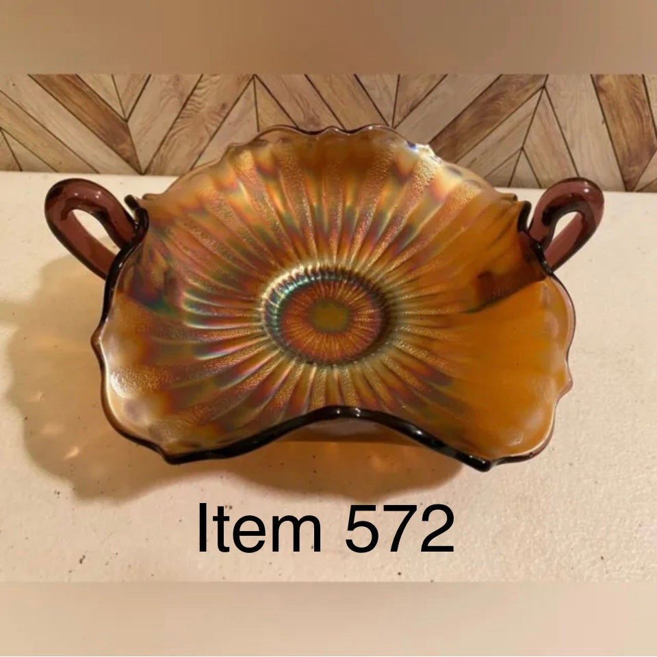 Northwood Amethyst Carnival Glass Bon Bon Dish [item 572]