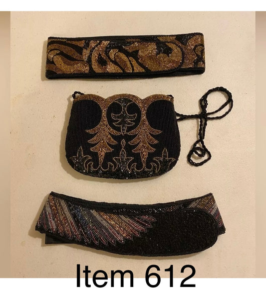 2 Vintage REGALE Bead Belts and a Coordinating Purse [Item 612]