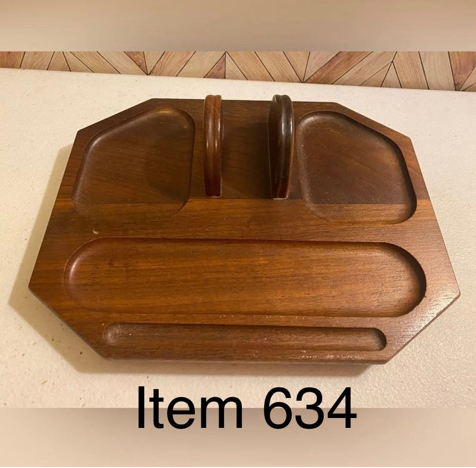 Vintage Decatur Industries Wooden Trinket Tray [Item 634]