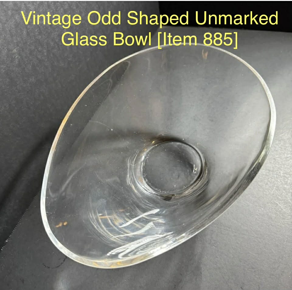 Vintage Odd Shaped Unmarked Glass Bowl [Item 885]