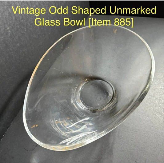 Vintage Odd Shaped Unmarked Glass Bowl [Item 885]