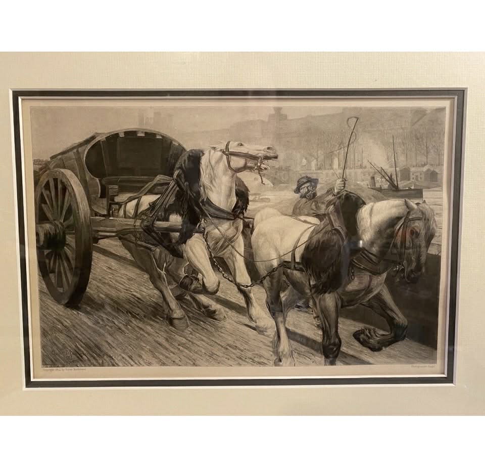 Black and White "Work Horses Rebel" by Oscar Mattiesen Paris [Art 006]