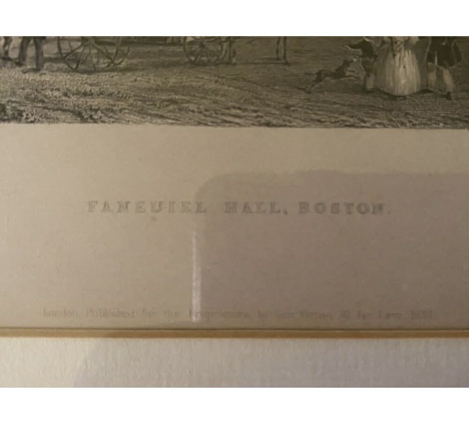 WH Barlett Lithograph - Faneuiel Hall, Boston 1839 [Art 009]