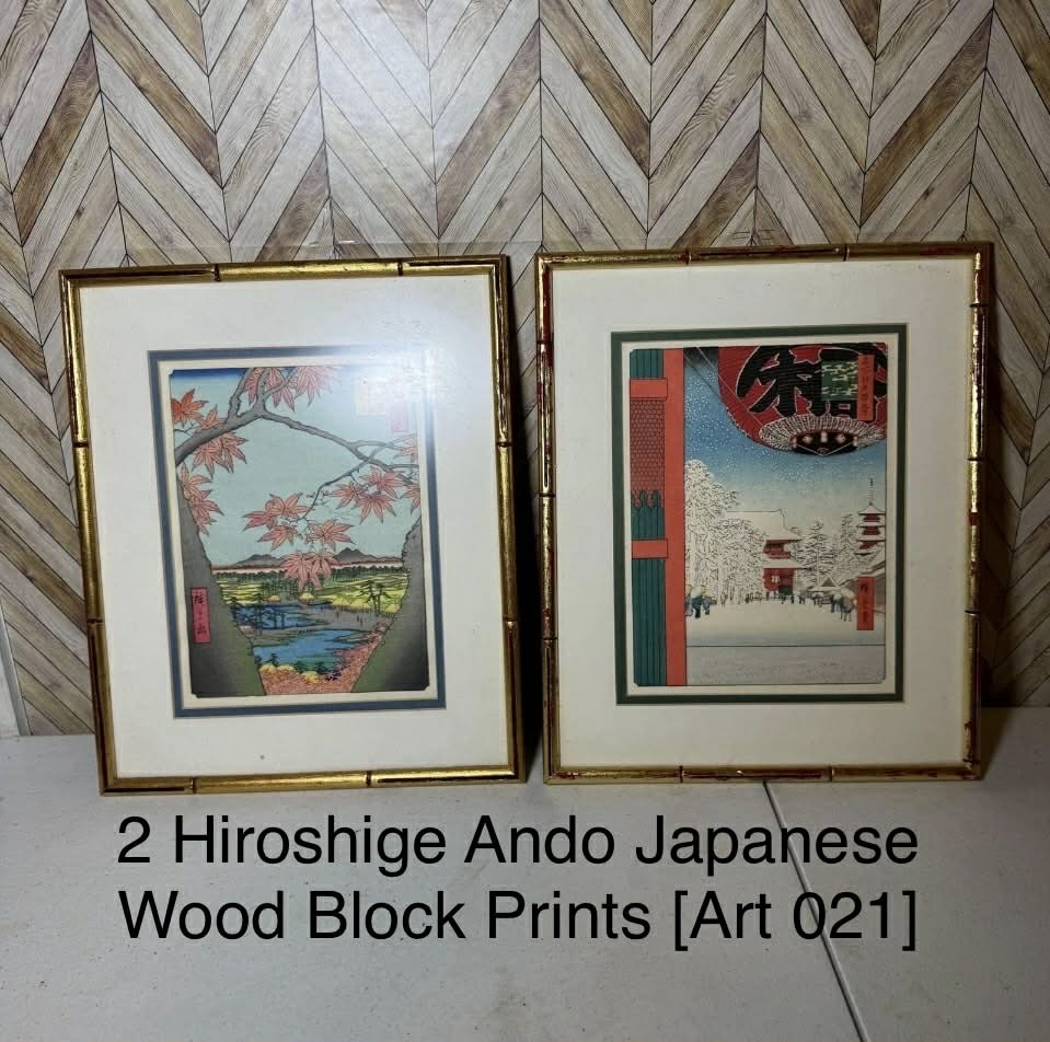 2 Hiroshige Ando Japanese Wood Block Prints [Art 021]