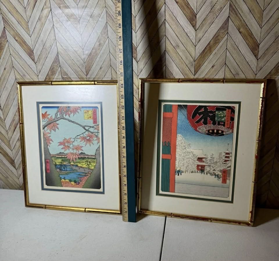 2 Hiroshige Ando Japanese Wood Block Prints [Art 021]