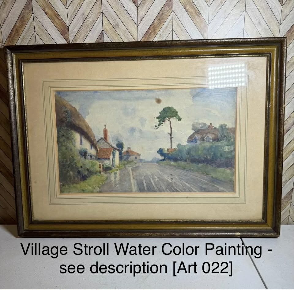 Village Stroll Water Color Painting - see description [Art 022]