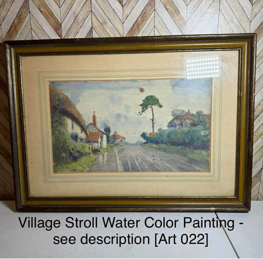 Village Stroll Water Color Painting - see description [Art 022]