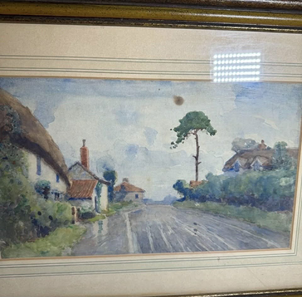 Village Stroll Water Color Painting - see description [Art 022]