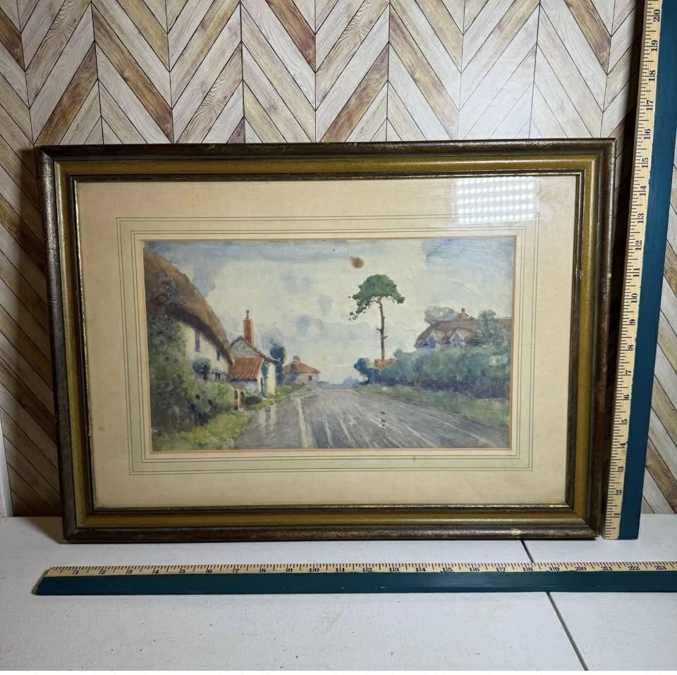 Village Stroll Water Color Painting - see description [Art 022]