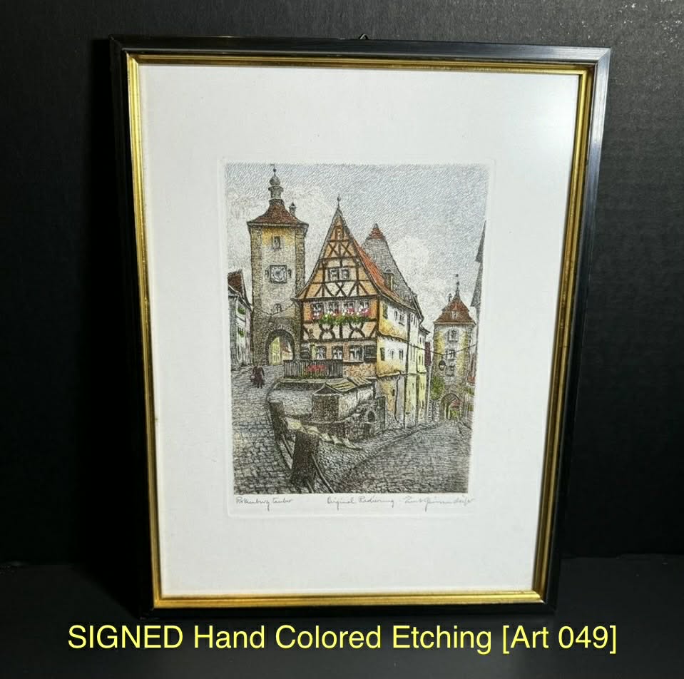 SIGNED Hand Colored Etching [Art 049]